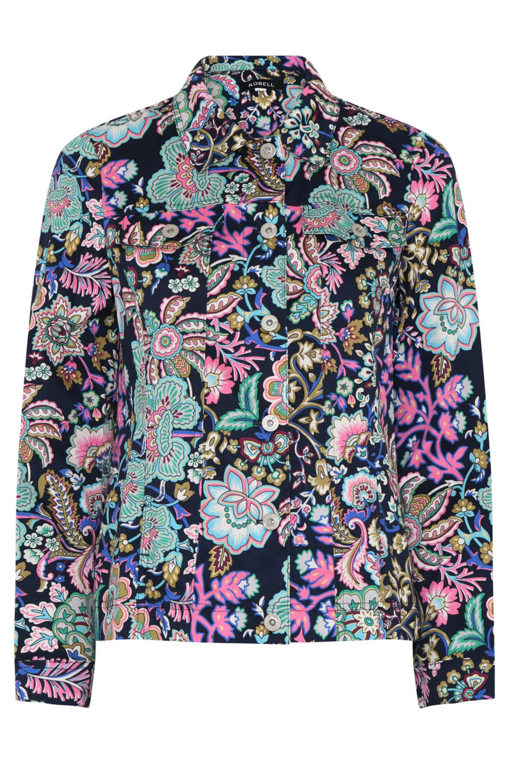 Robell 57641 54013 69 Black Floral Happy Jacket - Dotique