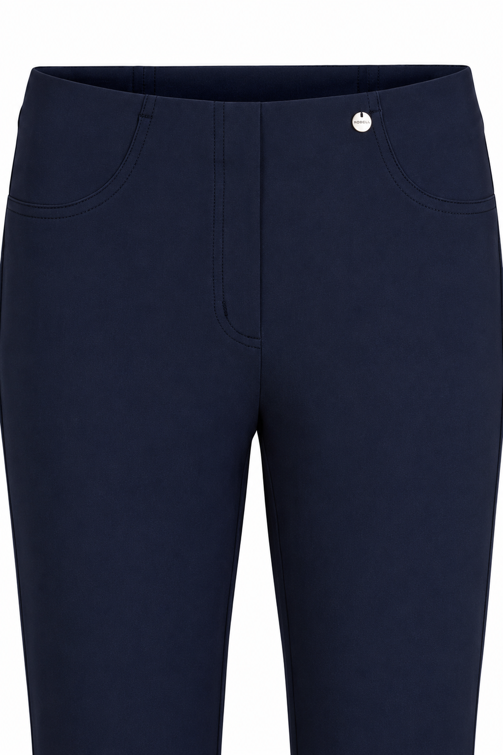 Robell Bella 07 Diamante trousers Navy (55cm) 52645-5499-69, waist detail view — Shop Robell at Dotique