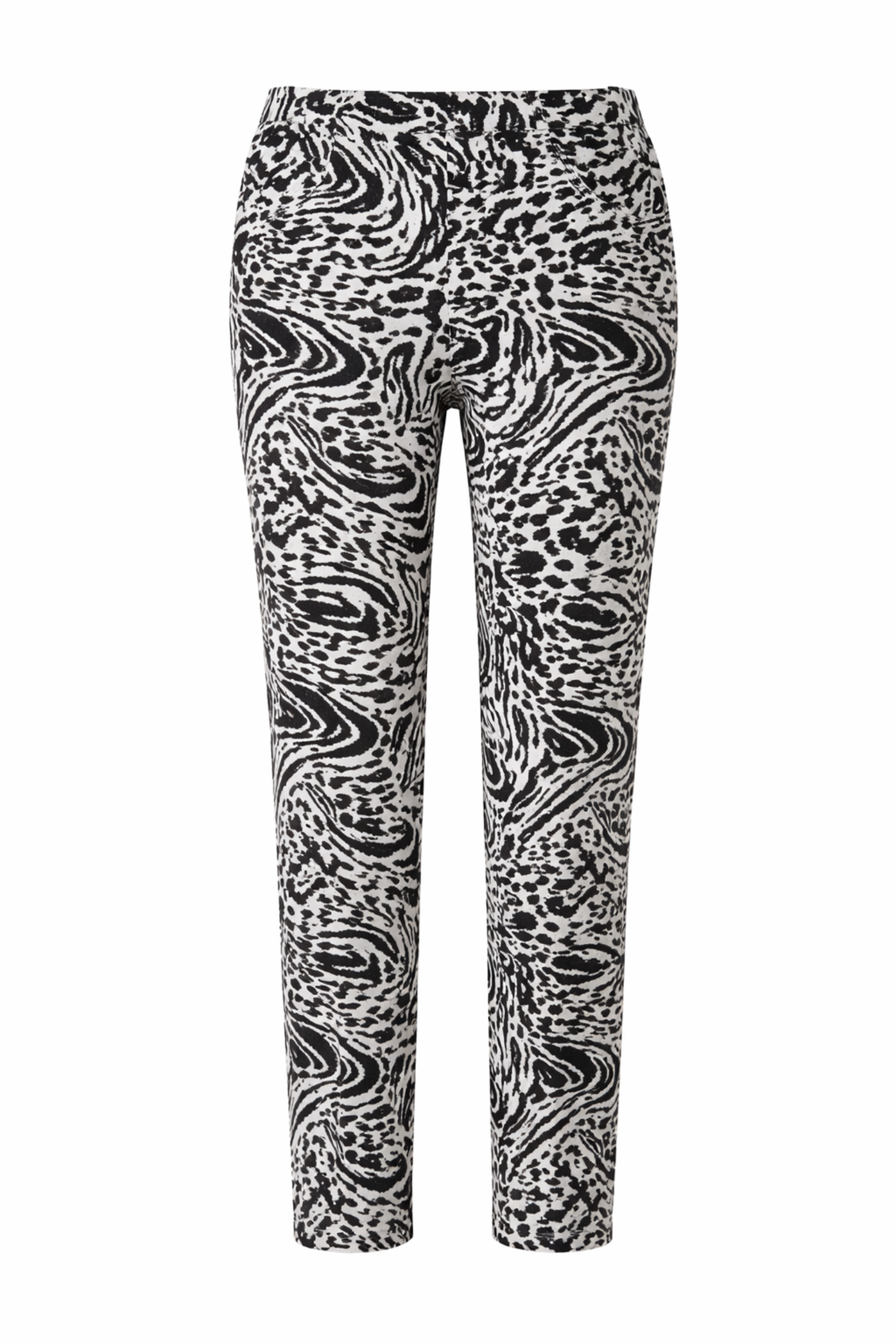 Robell Bella 09 (68cm) Black White Animal Print 51560-55144-90 pants by Robell Shop Robell at Dotique