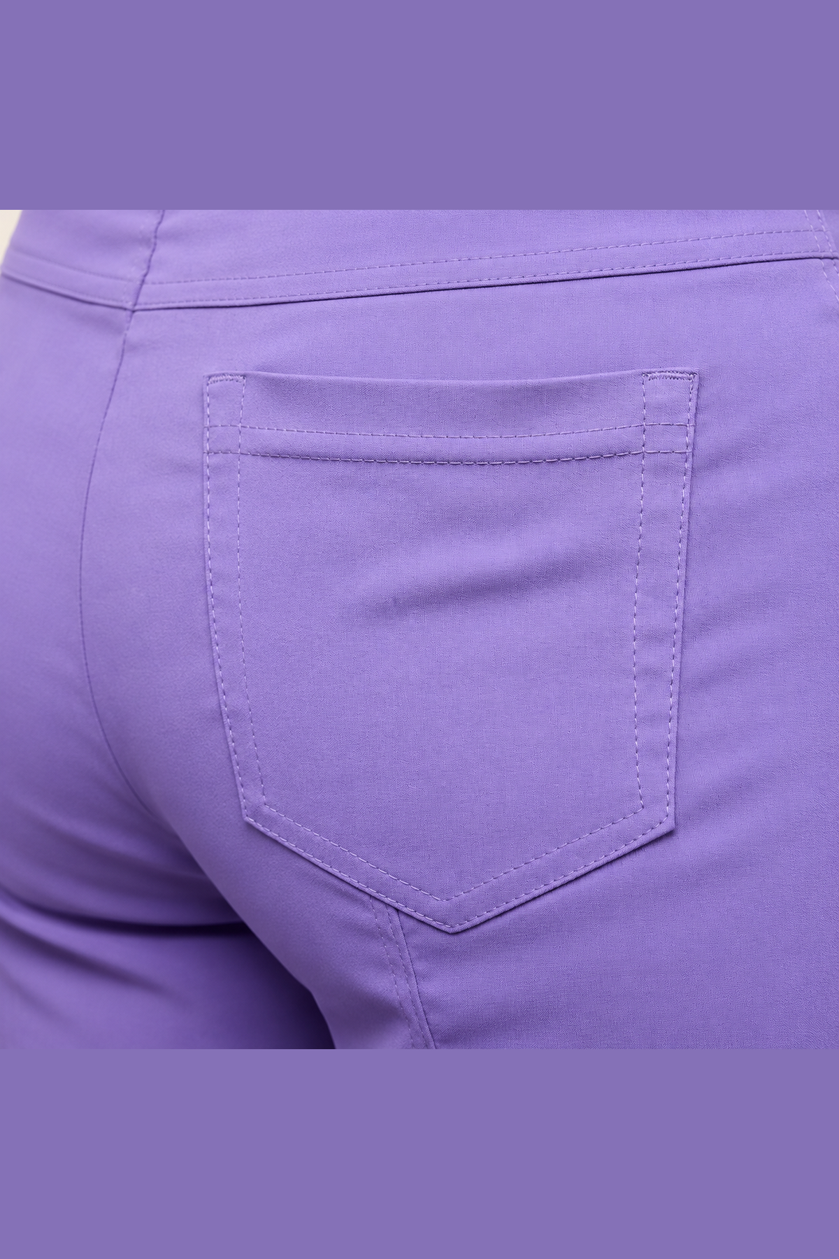Robell Bella 09 68cm trousers English Lavender 51568-5499-523, back pocket detail view — Shop Robell at Dotique