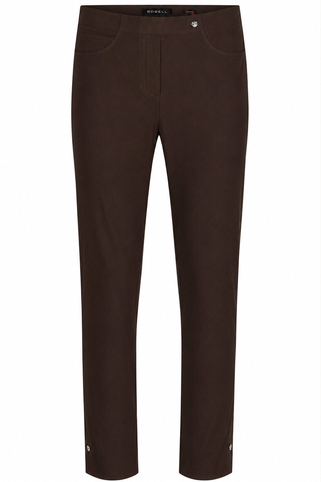 Robell Bella 09 diamanté split hem trousers in dark brown 52642-5499 — Shop Robell at Dotique