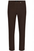 Robell Bella 09 diamanté split hem trousers in dark brown 52642-5499 — Shop Robell at Dotique