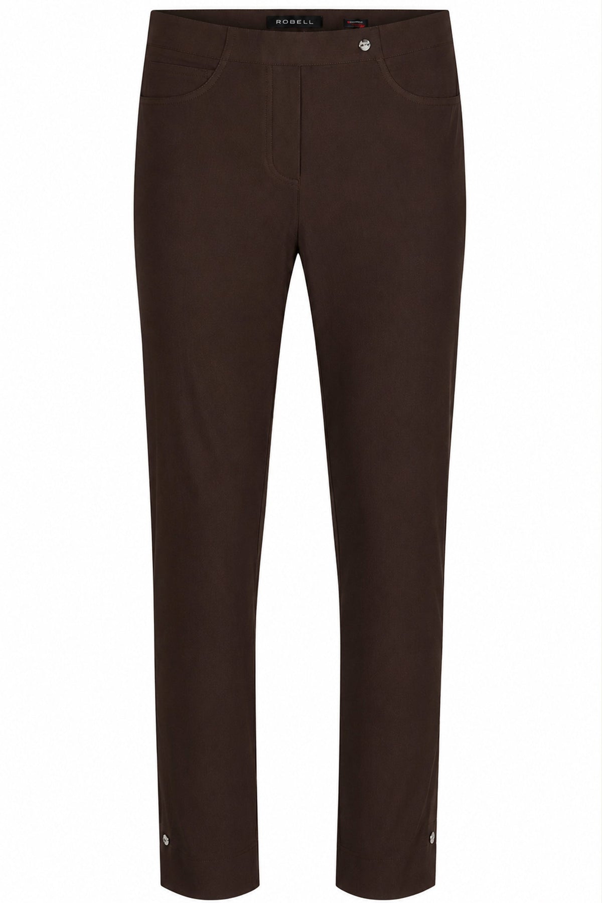 Robell Bella 09 diamanté split hem trousers in dark brown 52642-5499 — Shop Robell at Dotique