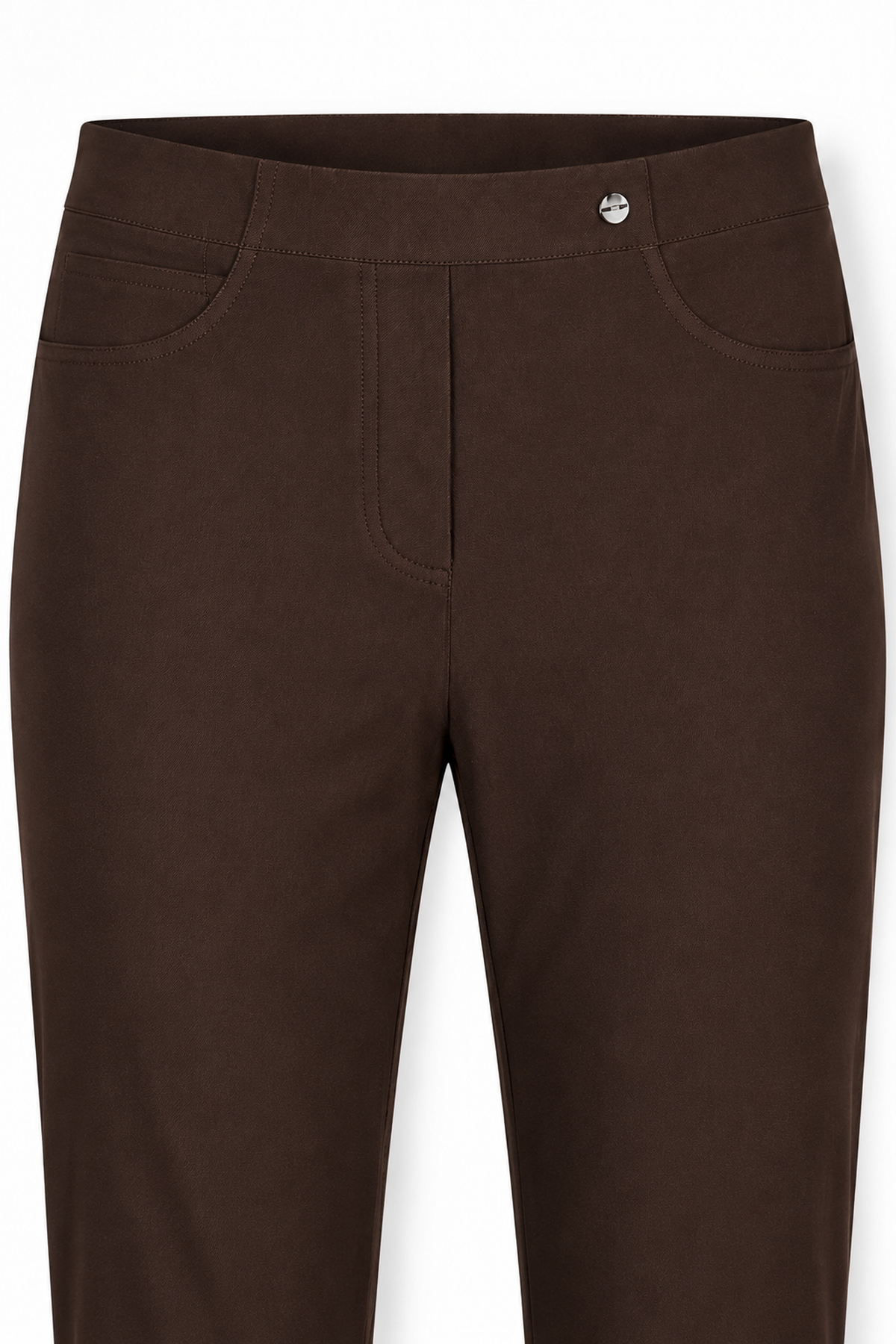 Robell Bella 09 Diamante trousers Dark Brown (68cm) 52642-5499-39, waist detail — Shop Robell at Dotique