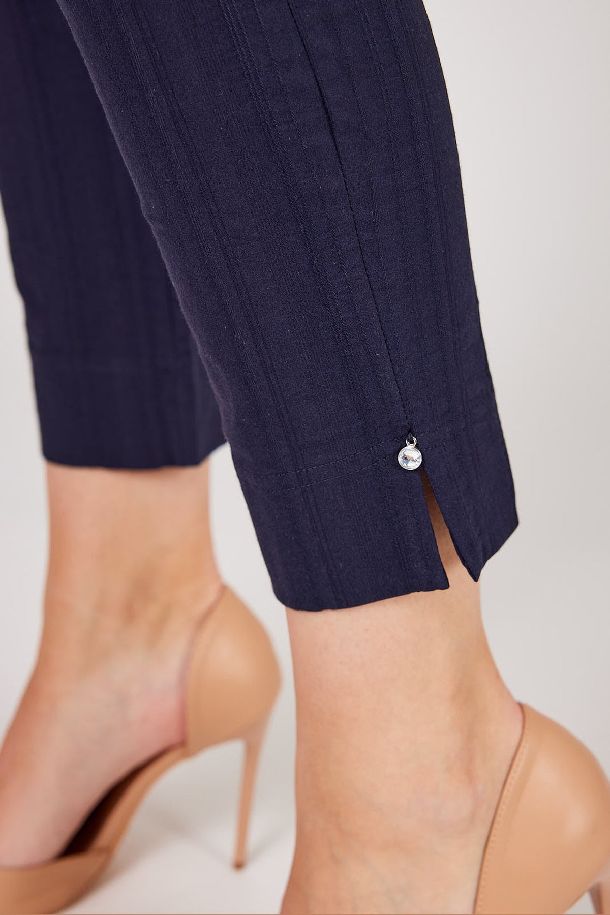 Robell Bella 09 Seersucker 68cm Trousers Navy 52642-54554 — Shop Robell at Dotique