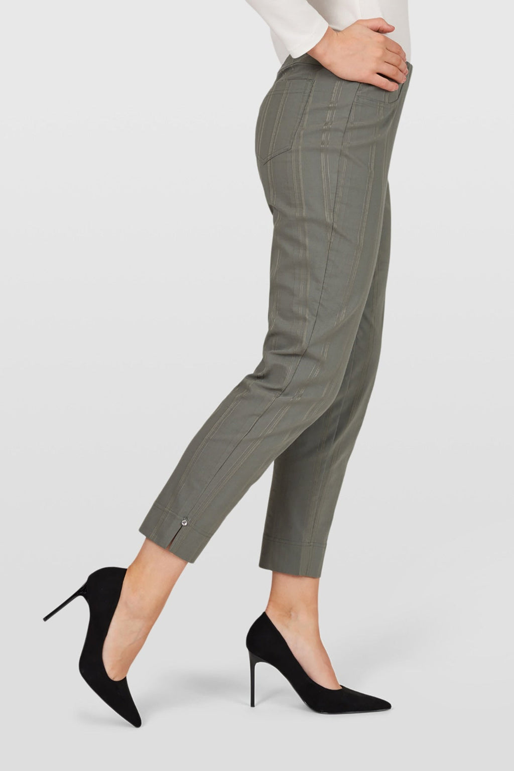 Robell Bella 09 Seersucker 68cm Trousers Ivy Green 52642-54554 — Shop Robell at Dotique