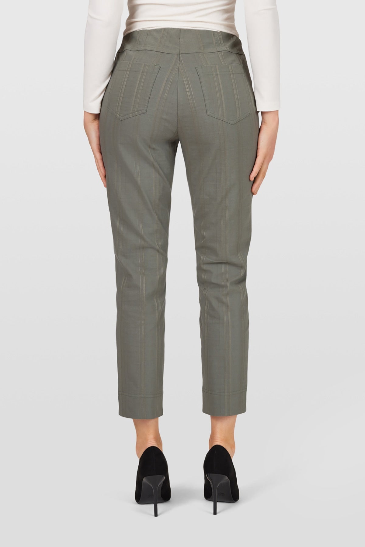 Robell Bella 09 Seersucker 68cm Trousers Ivy Green 52642-54554 — Shop Robell at Dotique