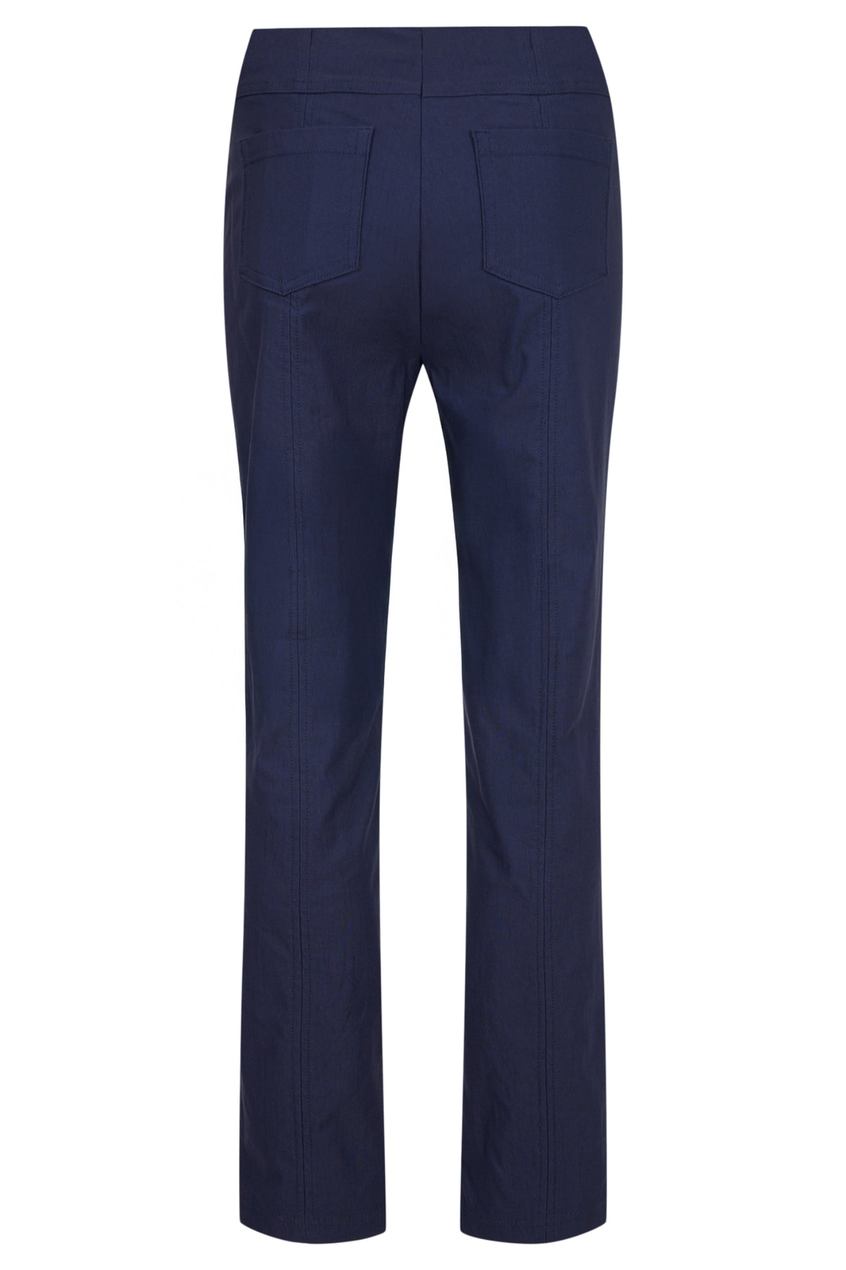 Robell Bella navy fleece-lined winter trousers with slim fit, elasticated waistband and 73cm inside leg — Shop Robell at Dotique
