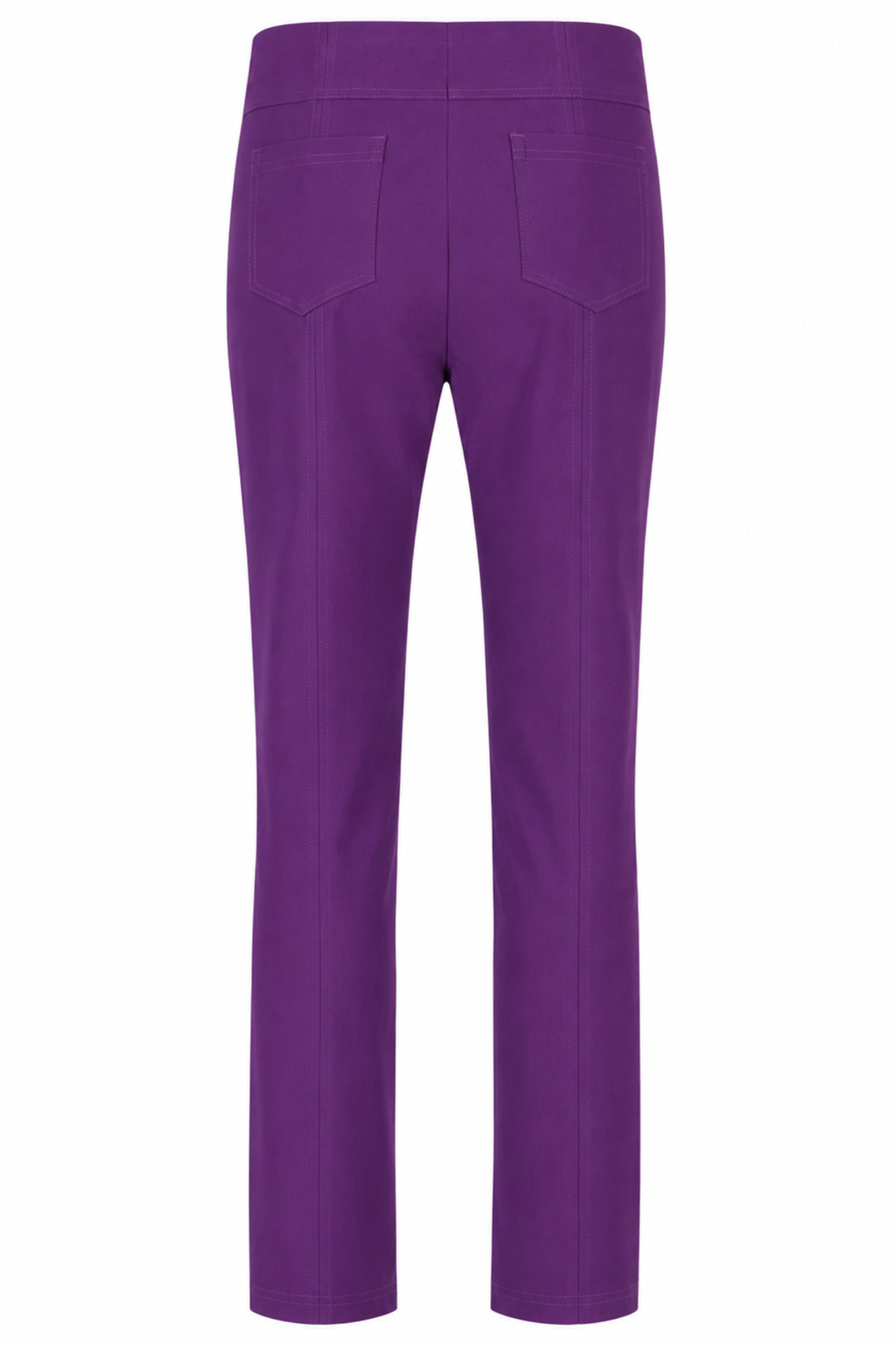 Robell Bella purple fleece-lined winter trousers with slim fit, elasticated waistband, straight leg and 73cm inside leg.