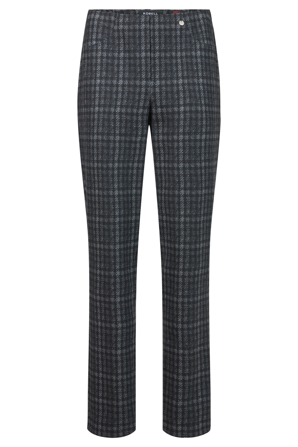 Robell Bella (78cm) check trousers colour 99 52564-5603-99 front view – shop Robell at Dotique