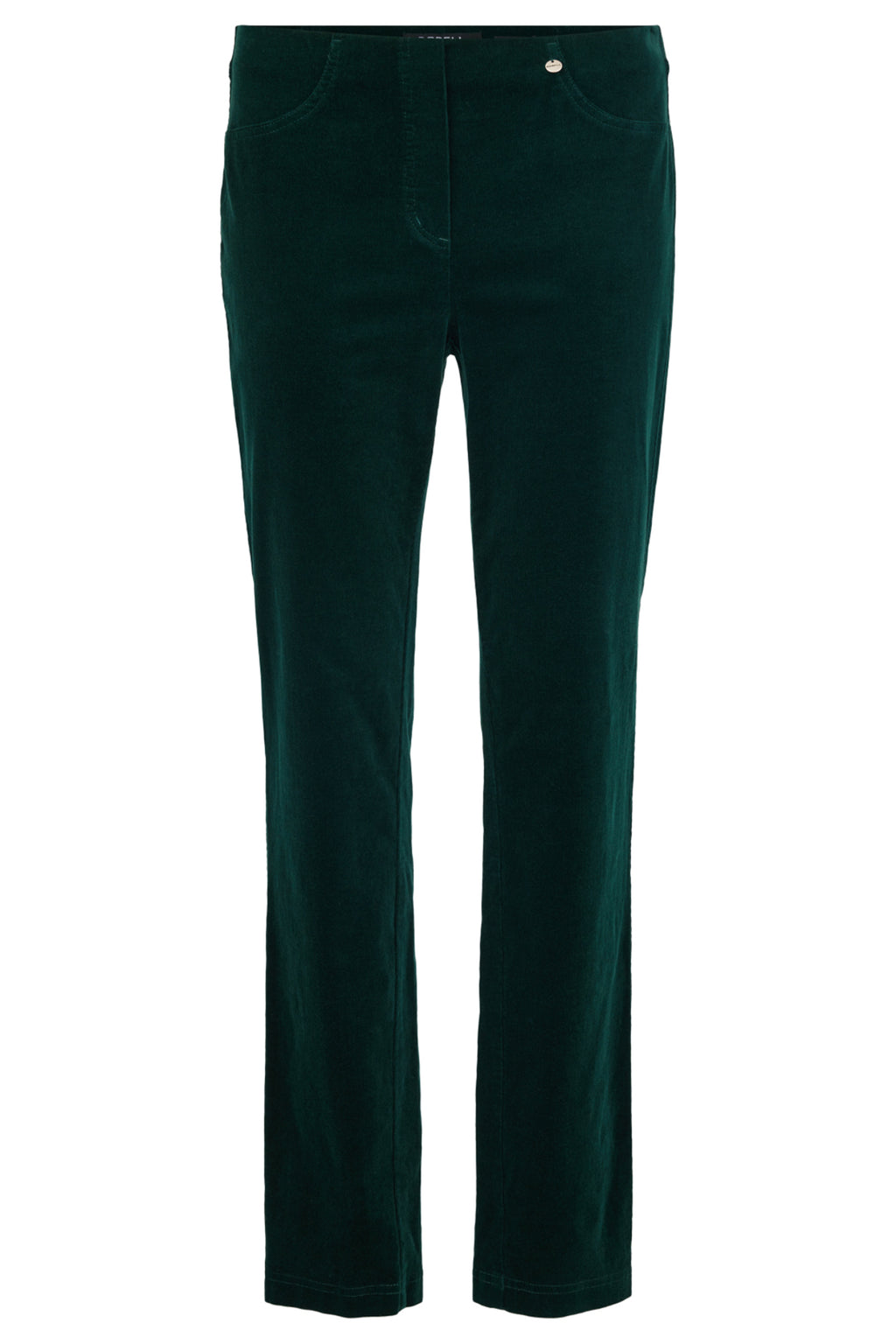 Robell Bella K Velvet Cord Trousers Dark Green (73cm) 52457-54363-890