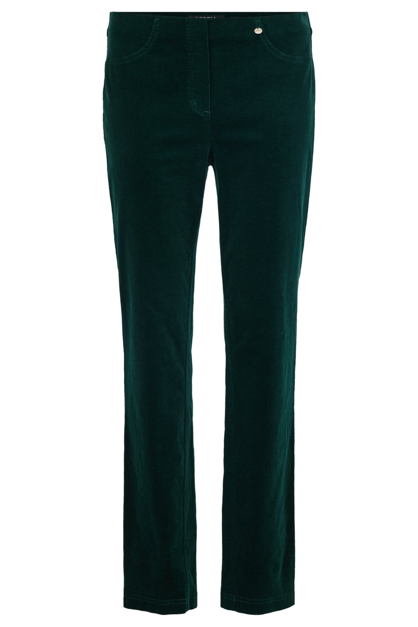 Robell Bella K Velvet Cord Trousers Dark Green (73cm) 52457-54363-890