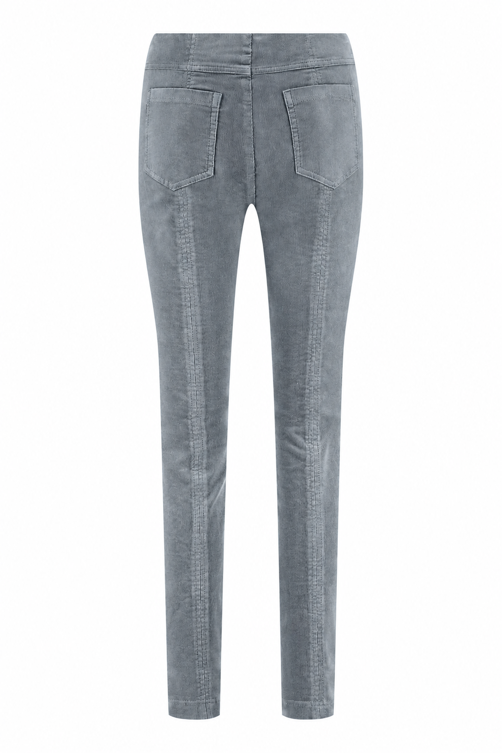 Robell Bella K Velvet Cord trousers Frost Grey (73cm) 52457-54363-960, back view — Shop Robell at Dotique
