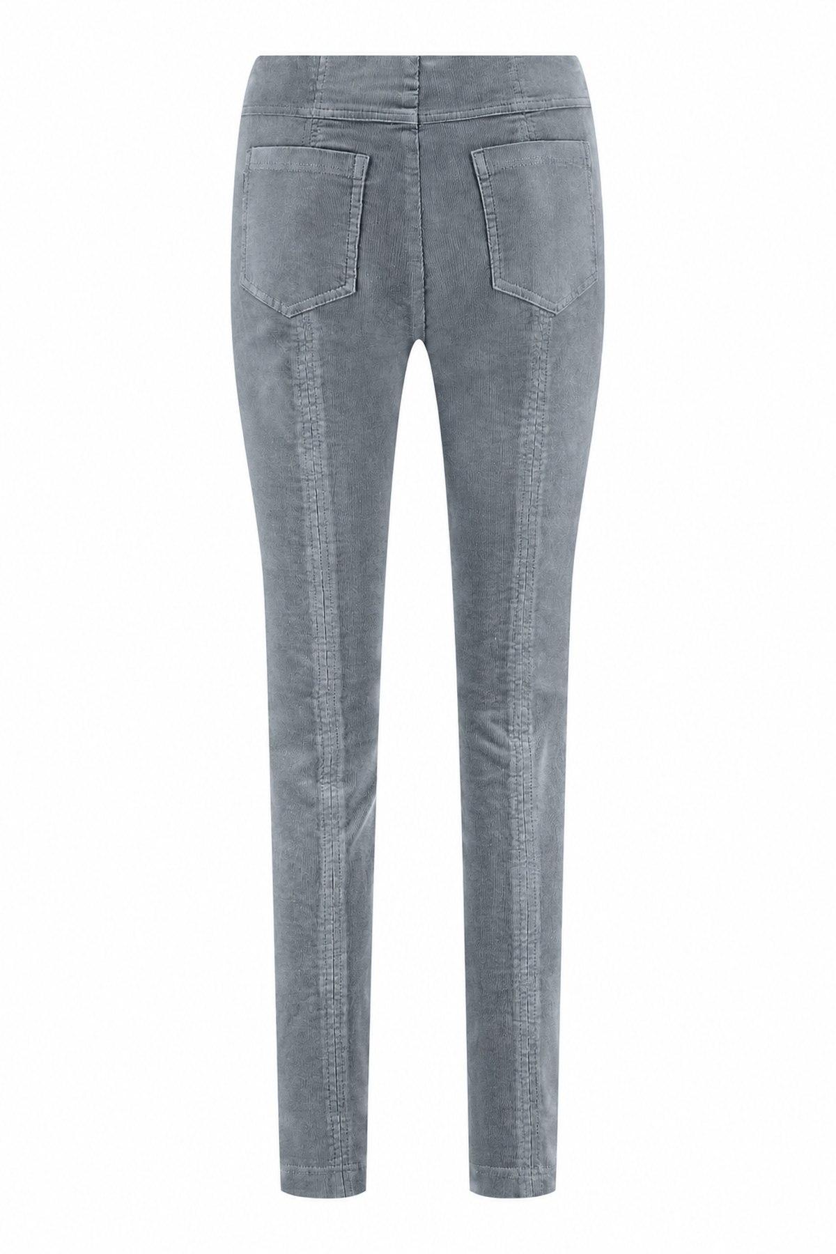 Robell Bella K Velvet Cord trousers Frost Grey (73cm) 52457-54363-960, back view — Shop Robell at Dotique