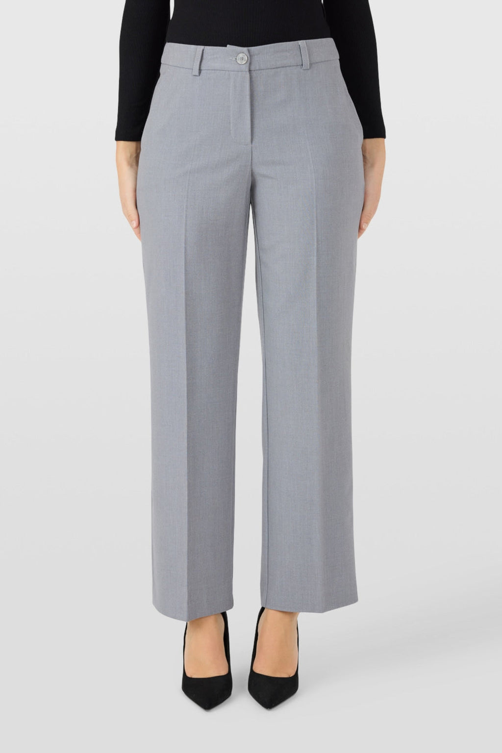 Robell Britt (75cm) trousers in silver, front view, 53578-5405-91. Shop Robell at Dotique.