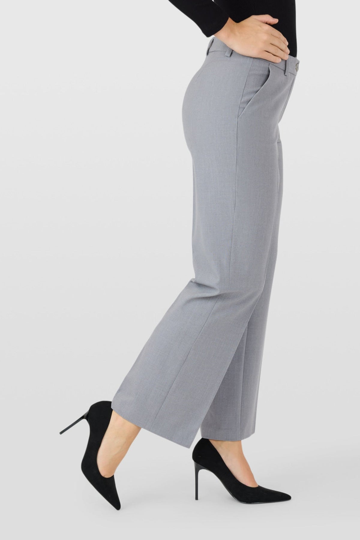 Robell Britt (75cm) trousers in silver, side view, 53578-5405-91. Shop Robell at Dotique.