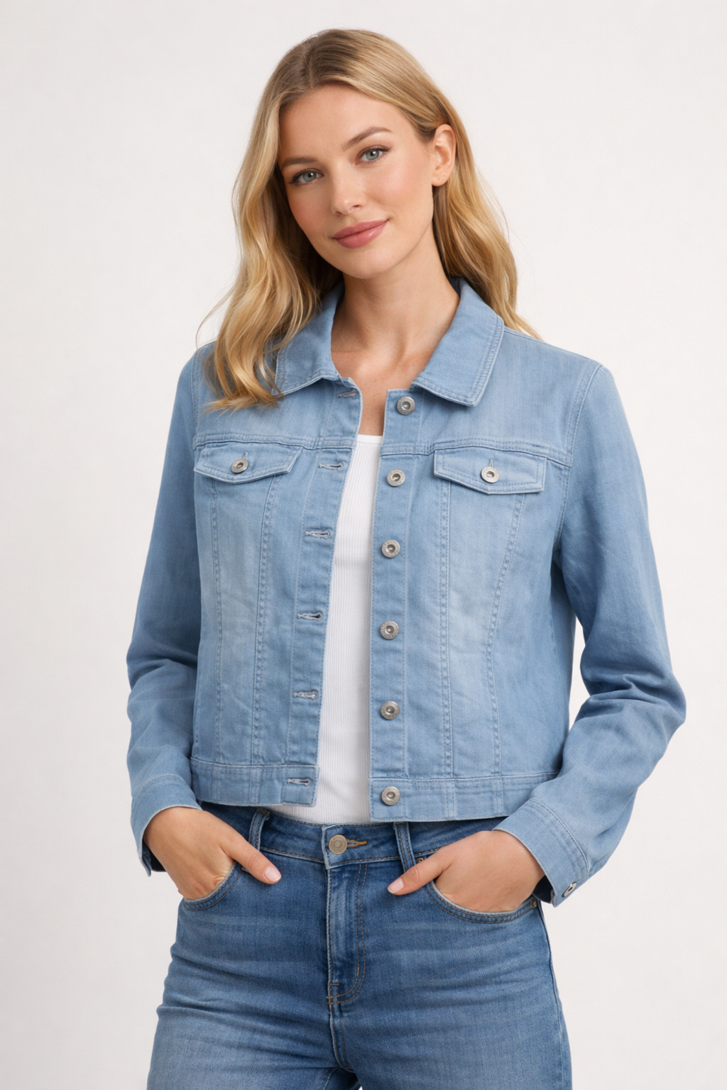Robell Denim Happy Jacket Sea Blue (54cm) 57443-54051-62 light denim jacket by robell shop robell at Dotique
