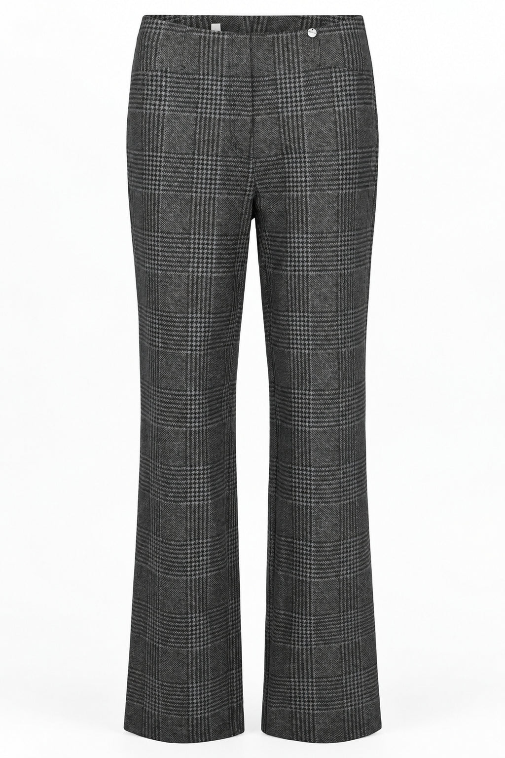 Robell Efi Check (78cm) trousers in grey, front view, 51463-55215-95. Shop Robell at Dotique.