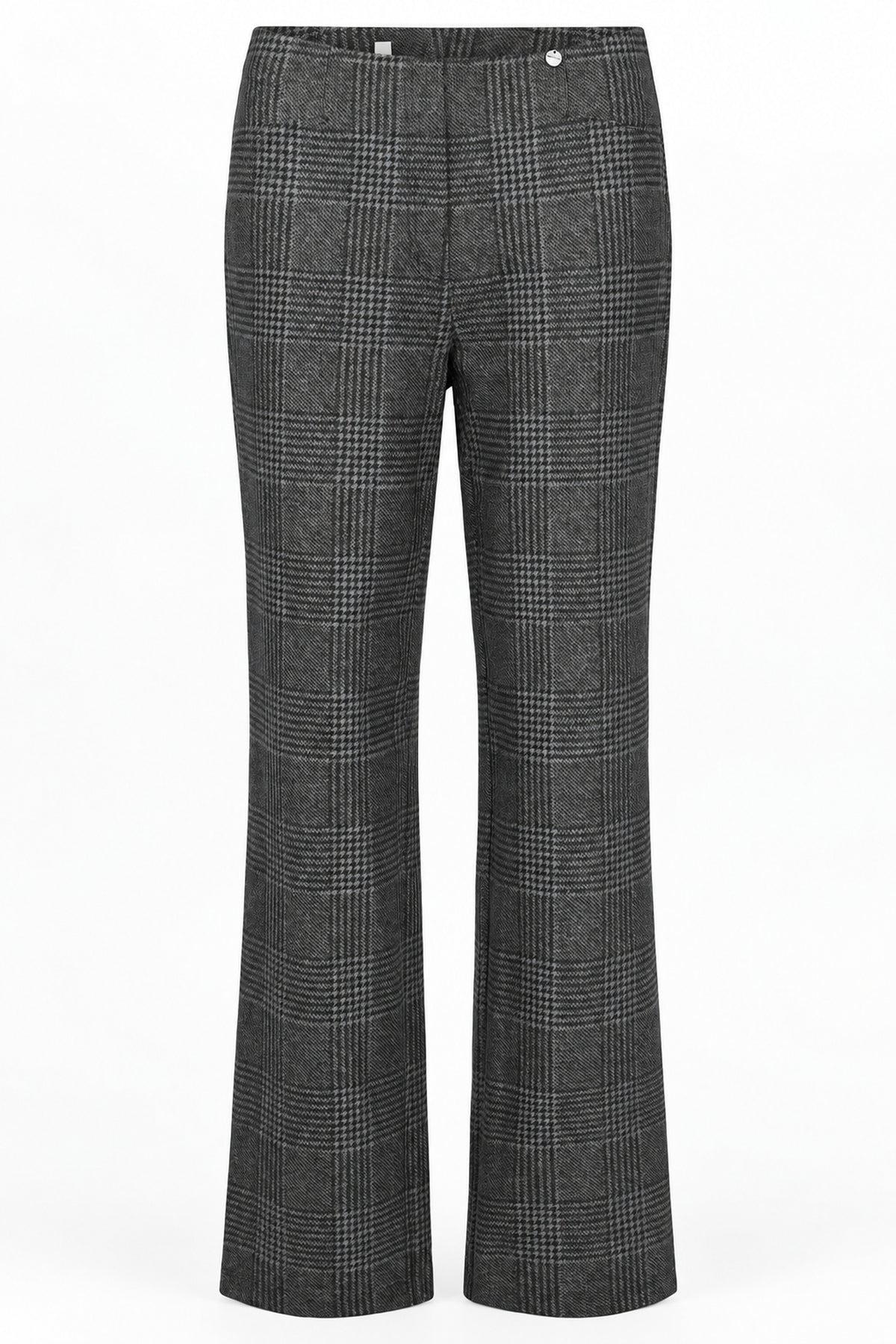 Robell Efi Check (78cm) trousers in grey, front view, 51463-55215-95. Shop Robell at Dotique.