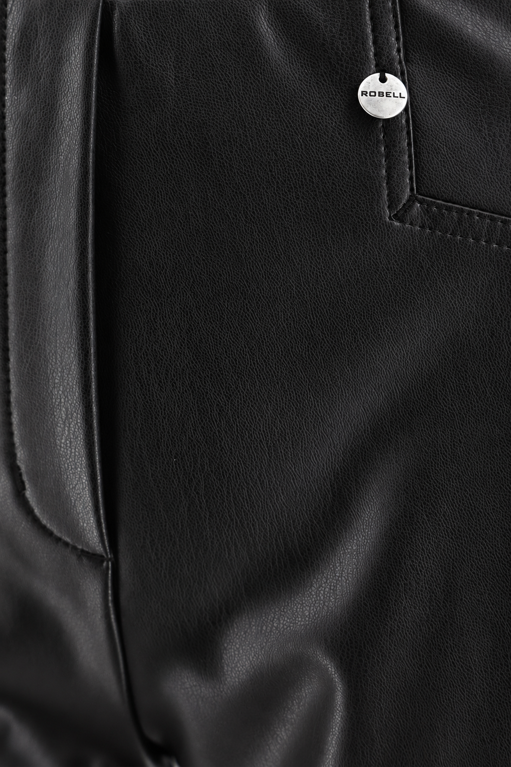 Robell Efi Faux Leather trousers Black (78cm) 51592-60042-90, detail view — Shop Robell at Dotique