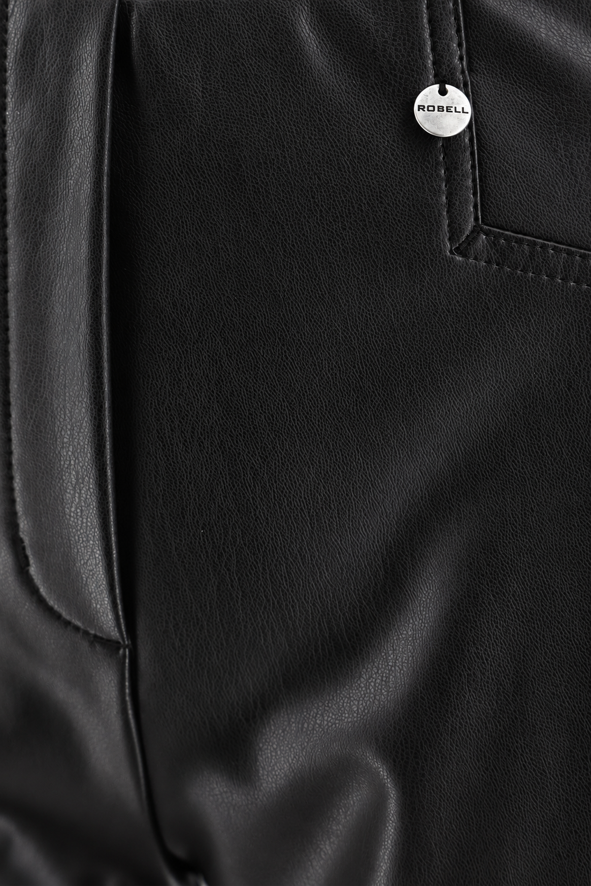 Robell Efi Faux Leather trousers Black (78cm) 51592-60042-90, detail view — Shop Robell at Dotique