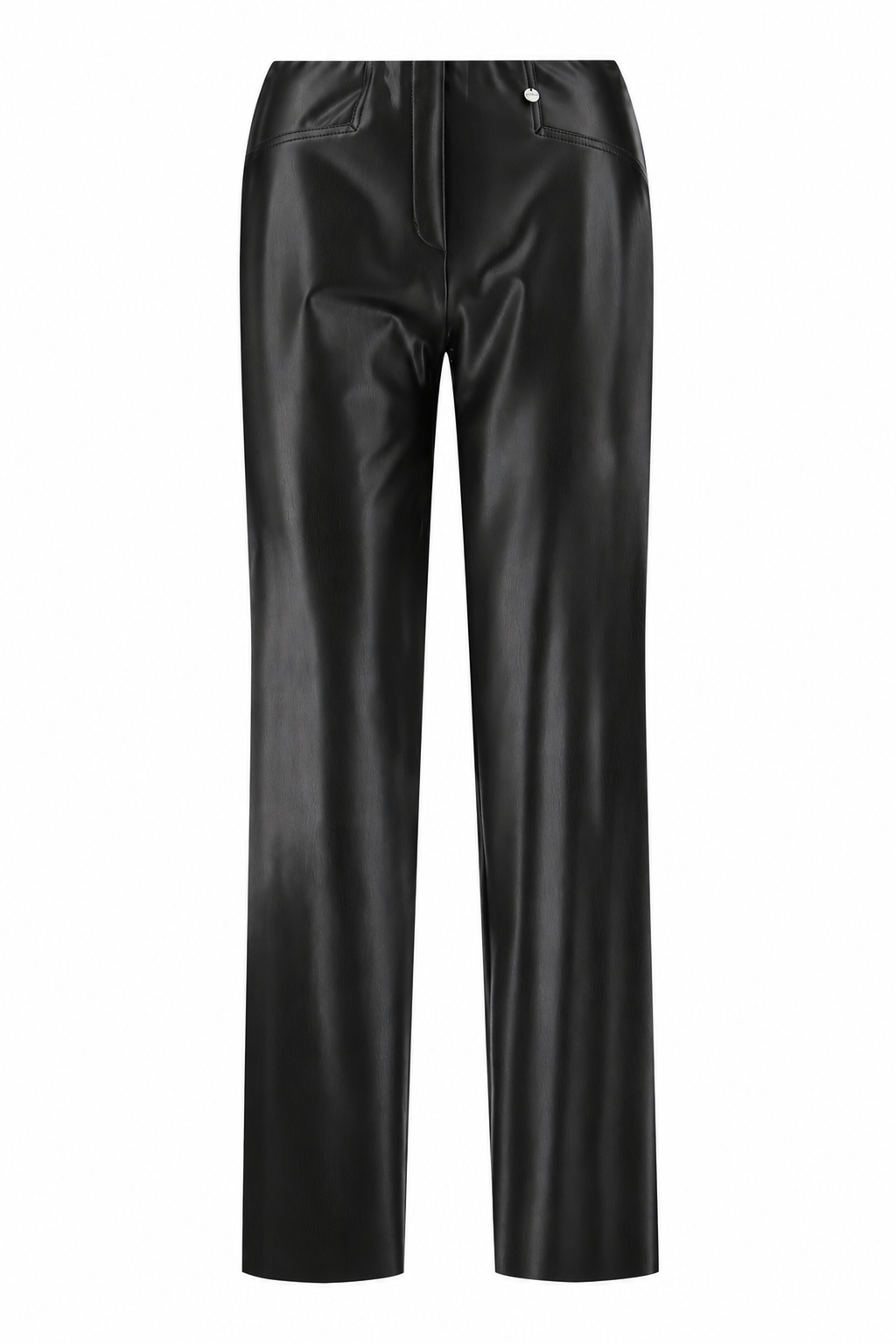 Robell Efi Faux Leather trousers Black (78cm) 51592-60042-90, front view — Shop Robell at Dotique
