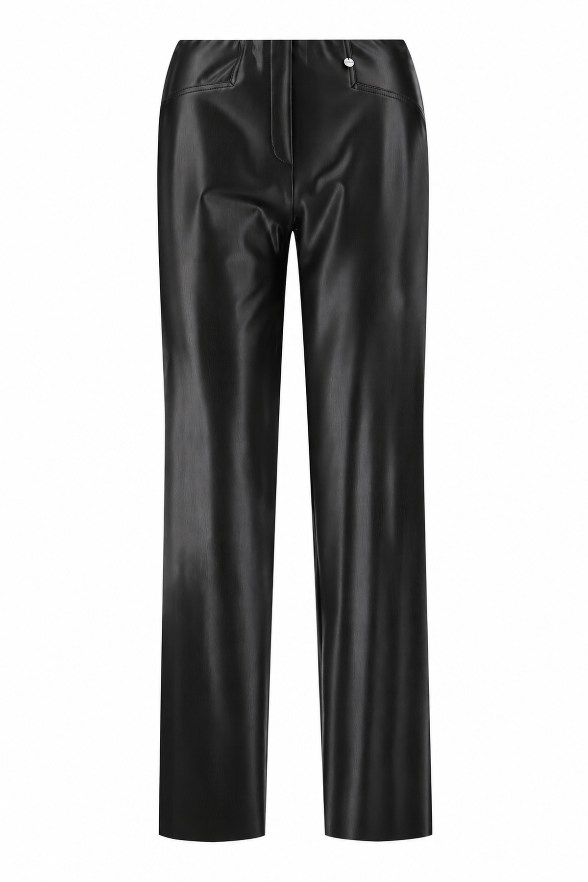 Robell Efi Faux Leather trousers Black (78cm) 51592-60042-90, front view — Shop Robell at Dotique