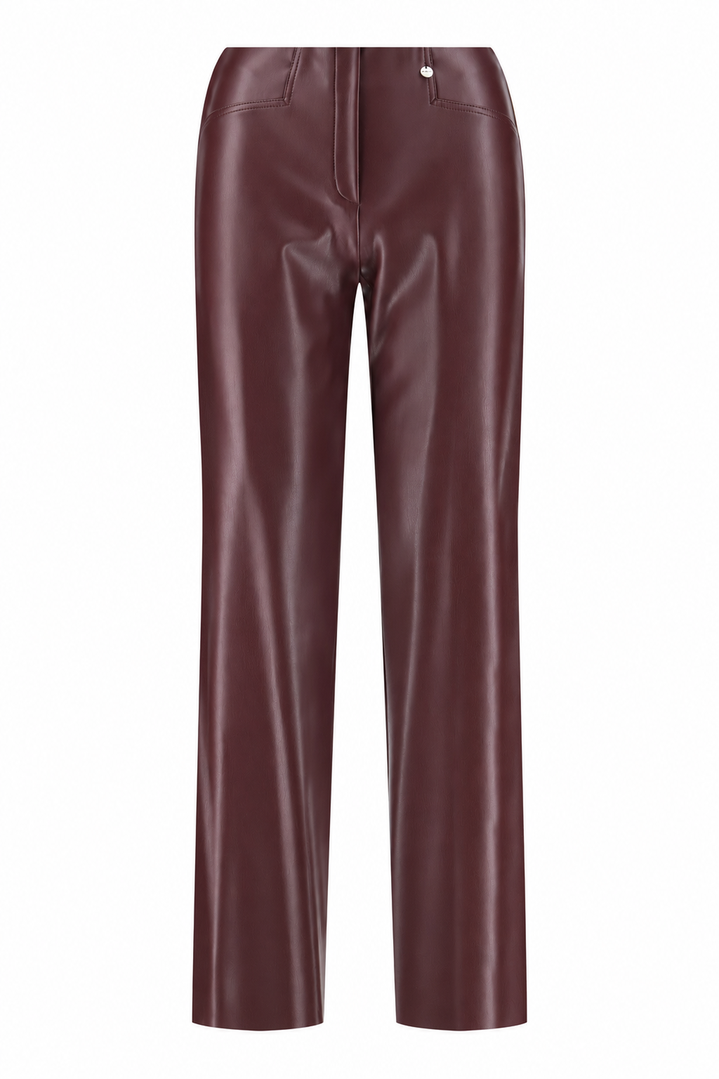Robell Efi Faux Leather trousers Prune (78cm) 51592-60042-49, front view — Shop Robell at Dotique
