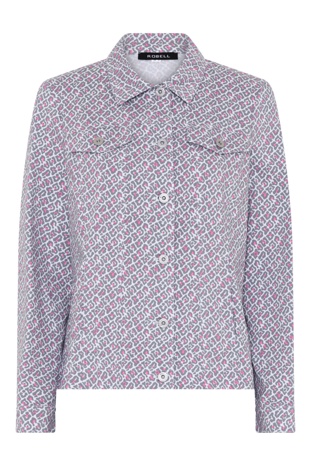 Robell Happy Jacket 57609 54708 Navy Leopard Print - Dotique