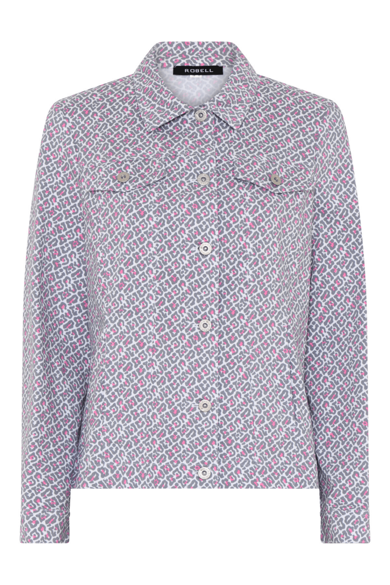 Robell Happy Jacket 57609 54708 Navy Leopard Print - Dotique