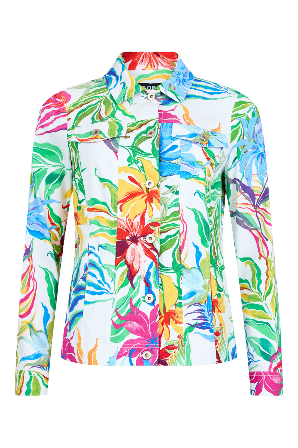 Robell Happy Jacket Tropical Print (60cm) 57609-551250-10 vibrant floral jacket by robell shop robell at Dotique