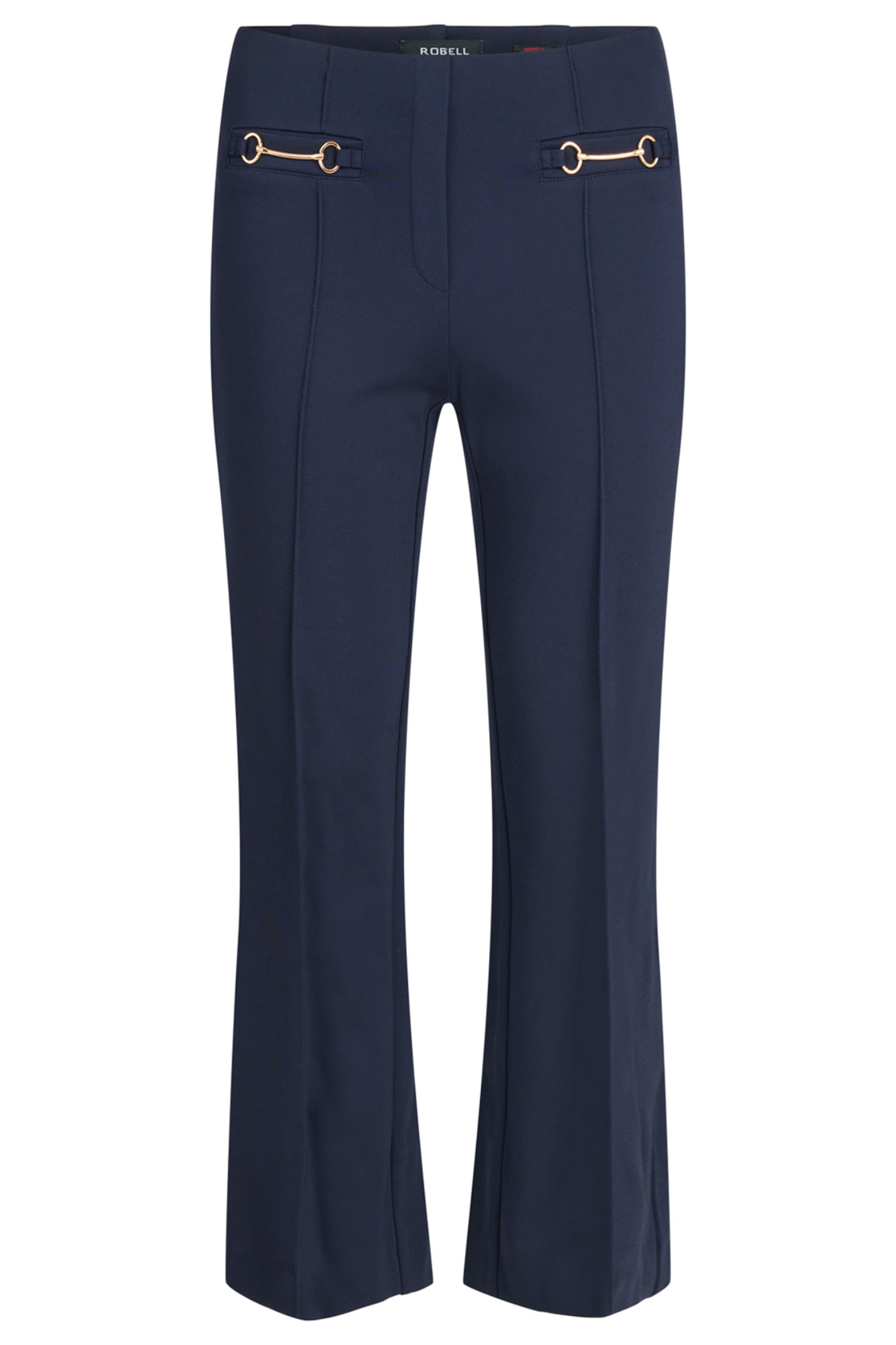 Robell Joella 09 pull-on trousers in navy with soft winter jersey fabric and a flattering 7/8 length. Comfortable, smart and easy at Dotique.