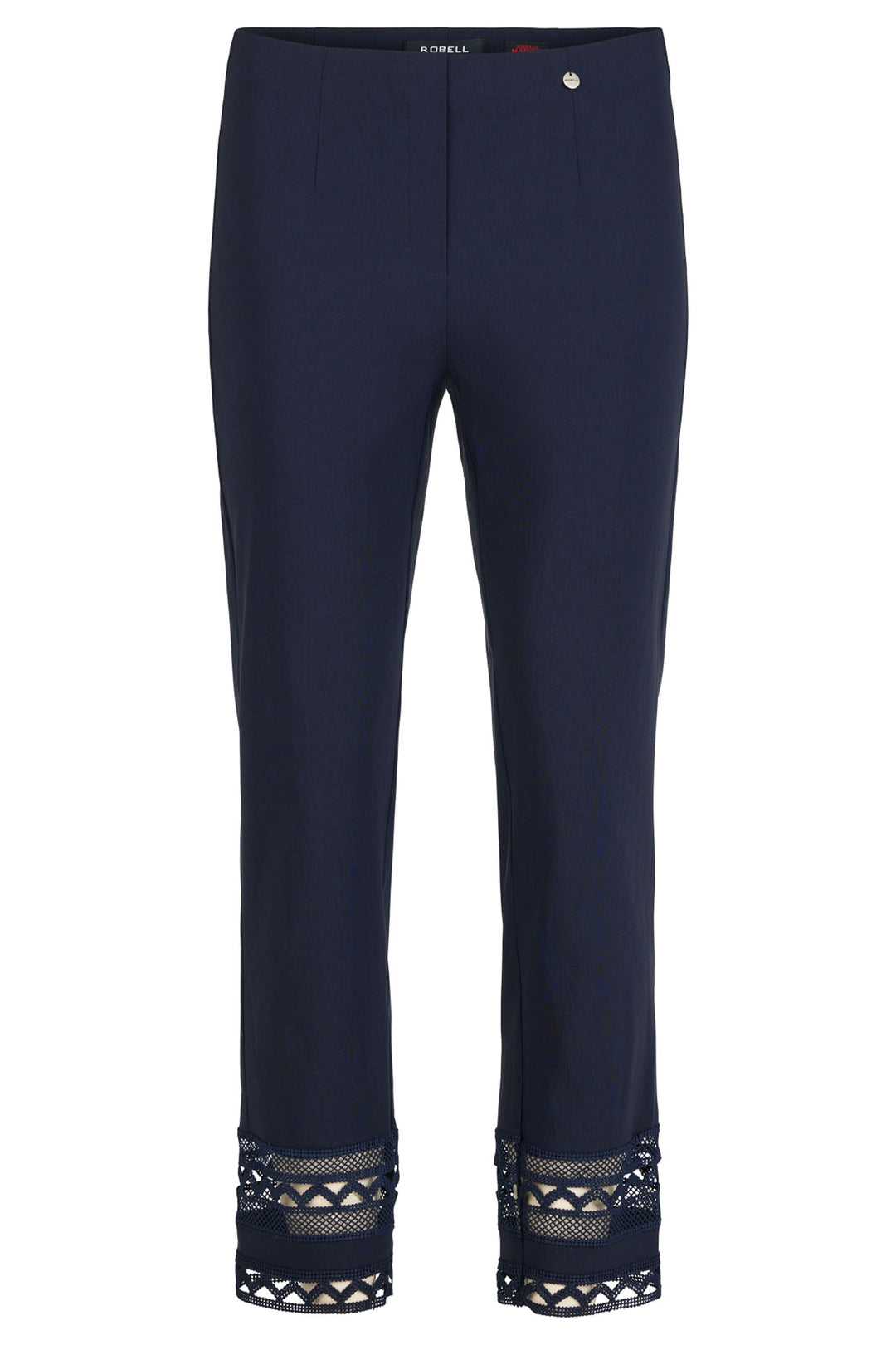 Robell Marie 09 53489 5499 69 Navy Ankle Detail Trousers 68cm - Dotique