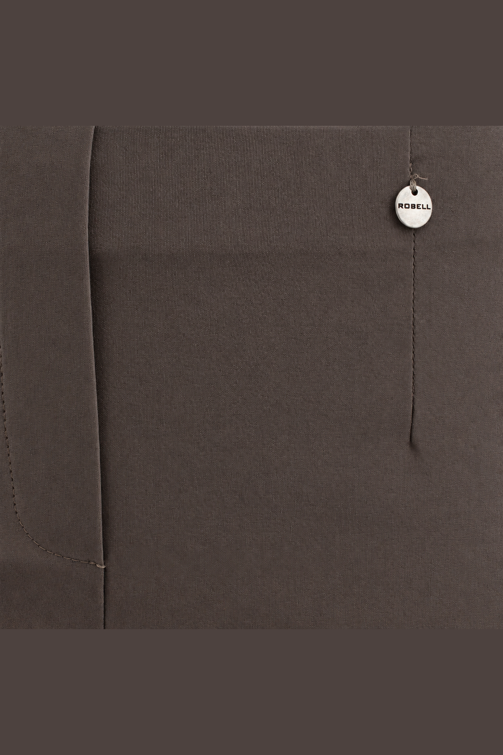 Robell Marie 78cm trousers Almond 51412-5499-38, fabric and charm detail view — Shop Robell at Dotique