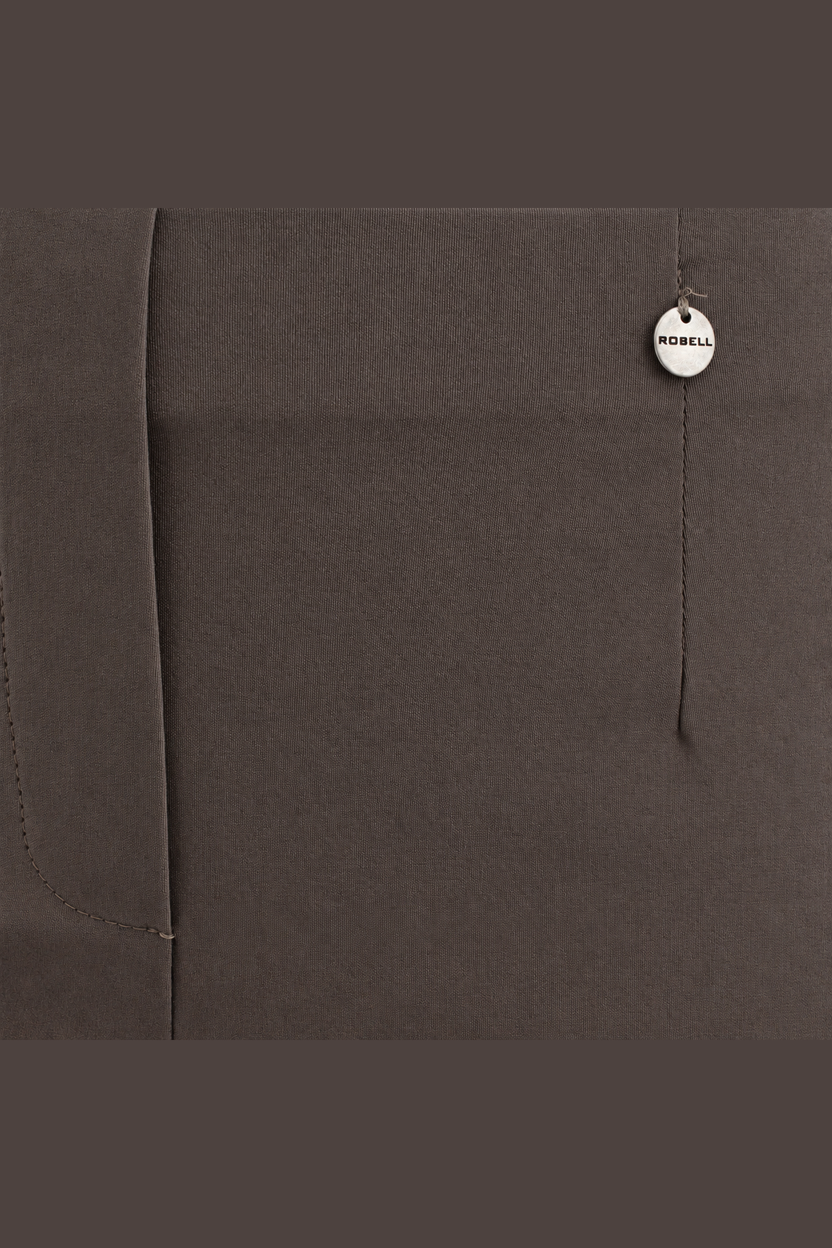 Robell Marie 78cm trousers Almond 51412-5499-38, fabric and charm detail view — Shop Robell at Dotique