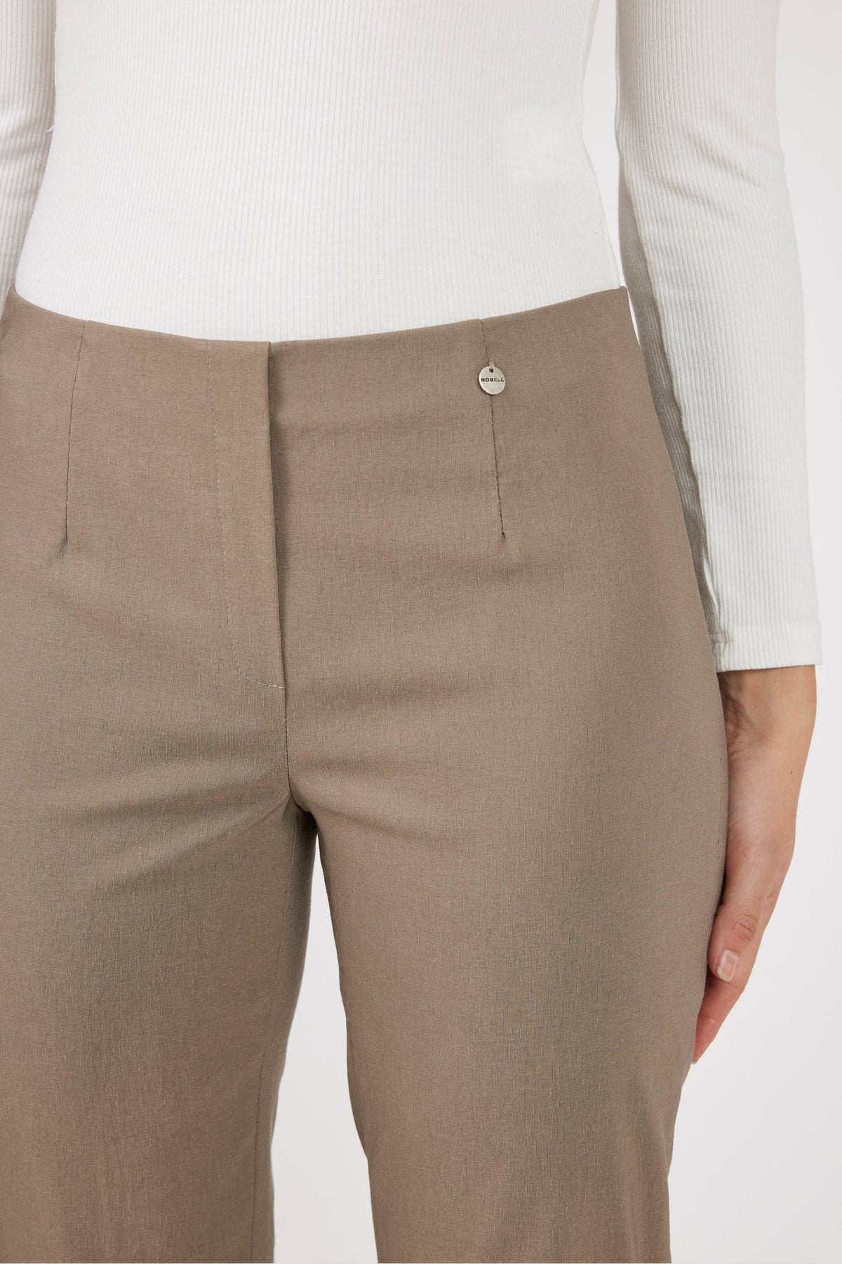 Robell Marie Full-Length Trousers Taupe (78cm) — Shop Robell at Dotique