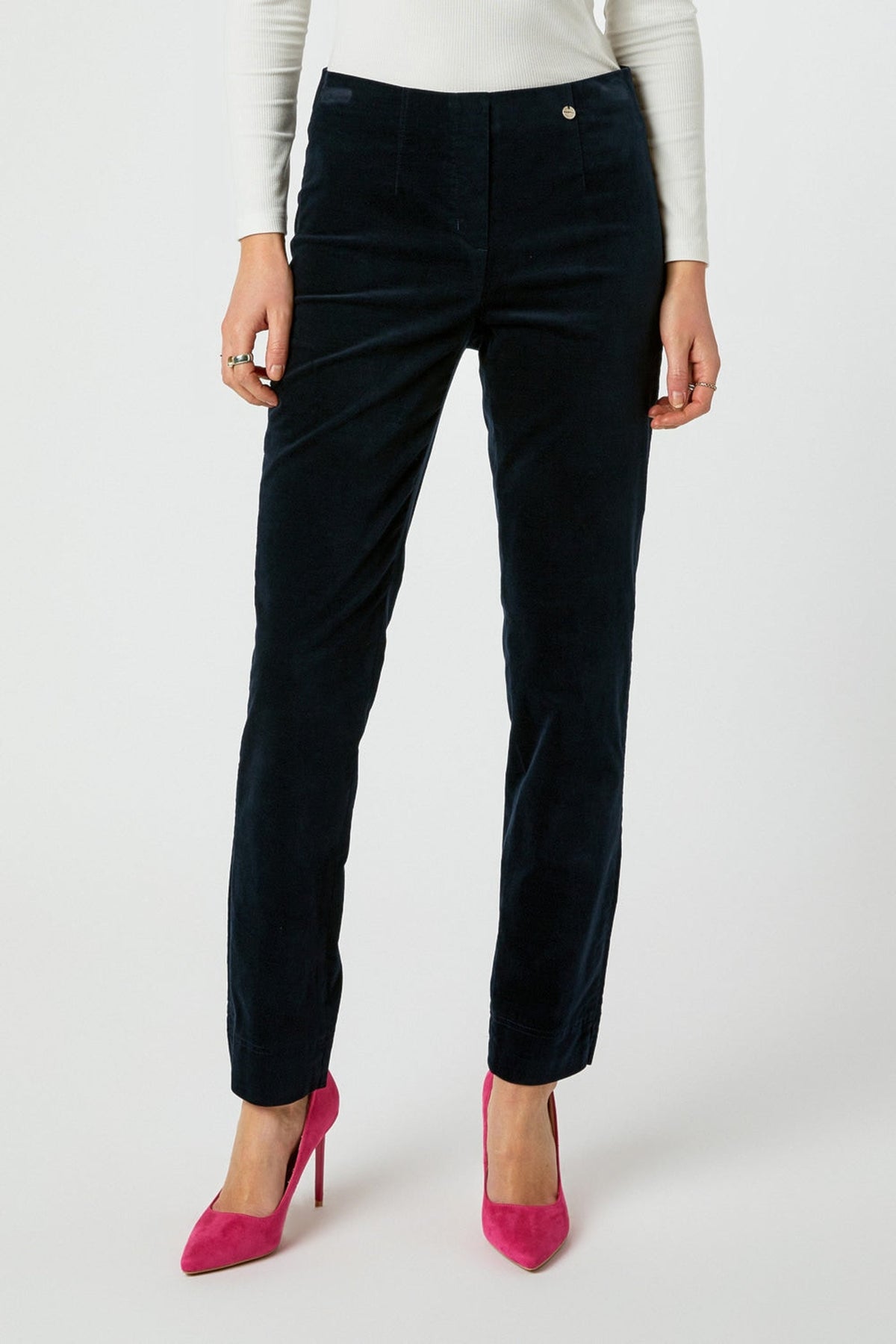 Robell Marie Cord (78cm) Trousers Navy 51414-54362-691 — Shop Robell at Dotique