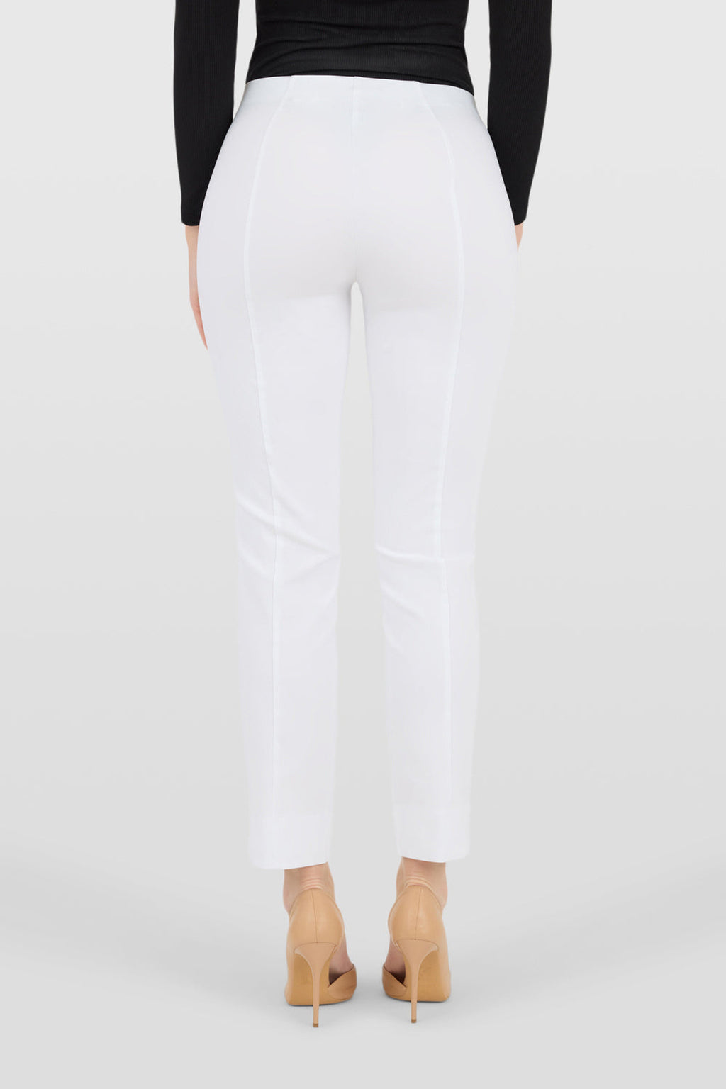 Robell Marie K petite trousers in White, 73cm, 51412-5499-10 – back view. Shop Robell at Dotique