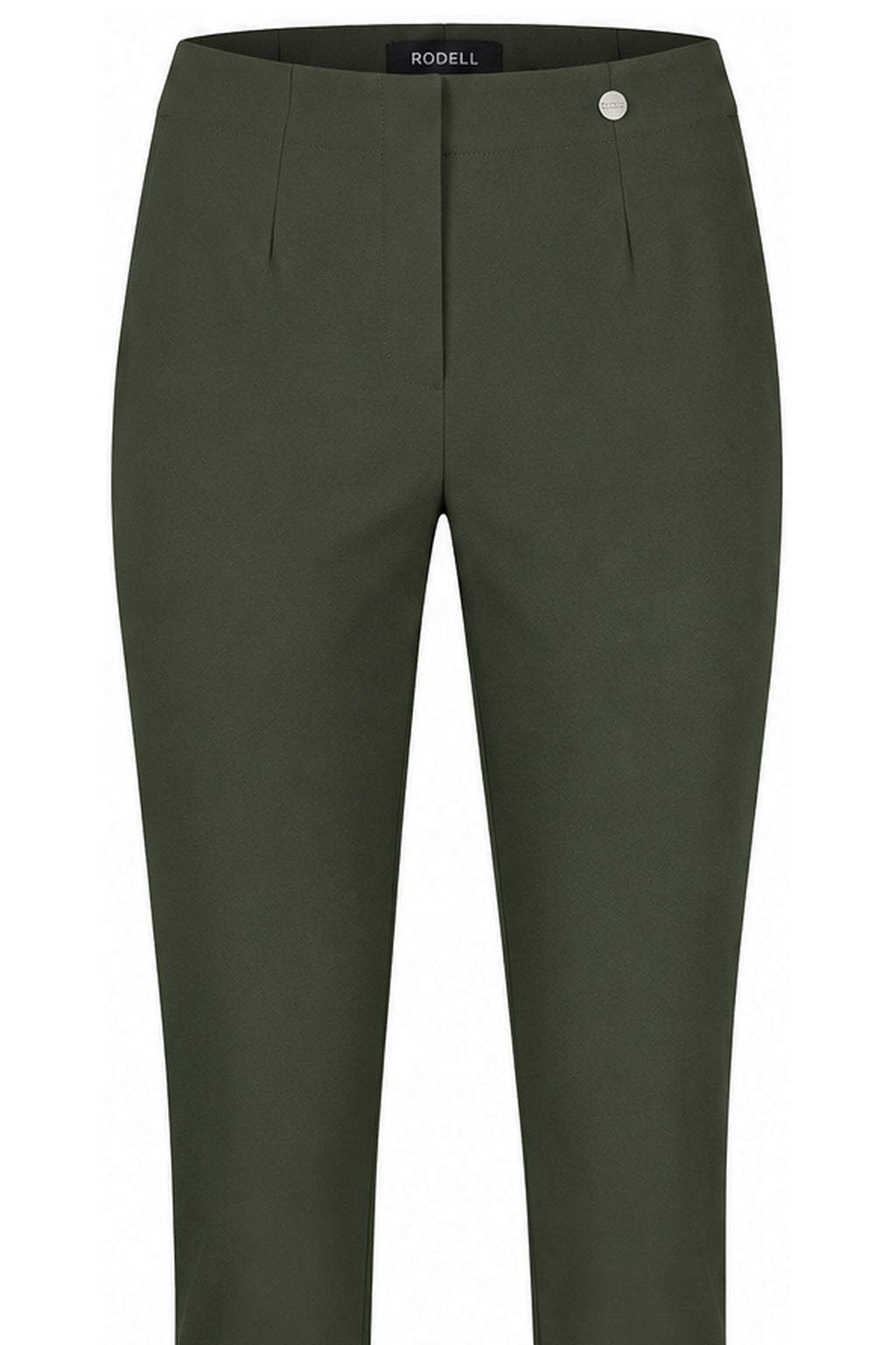 Robell Marie K (73cm) Trousers Winter Khaki 51412-5499-187, waistband and front detail – shop Robell at Dotique