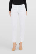 Robell Marie K petite trousers in White, 73cm, 51412-5499-10 – front model view. Shop Robell at Dotique