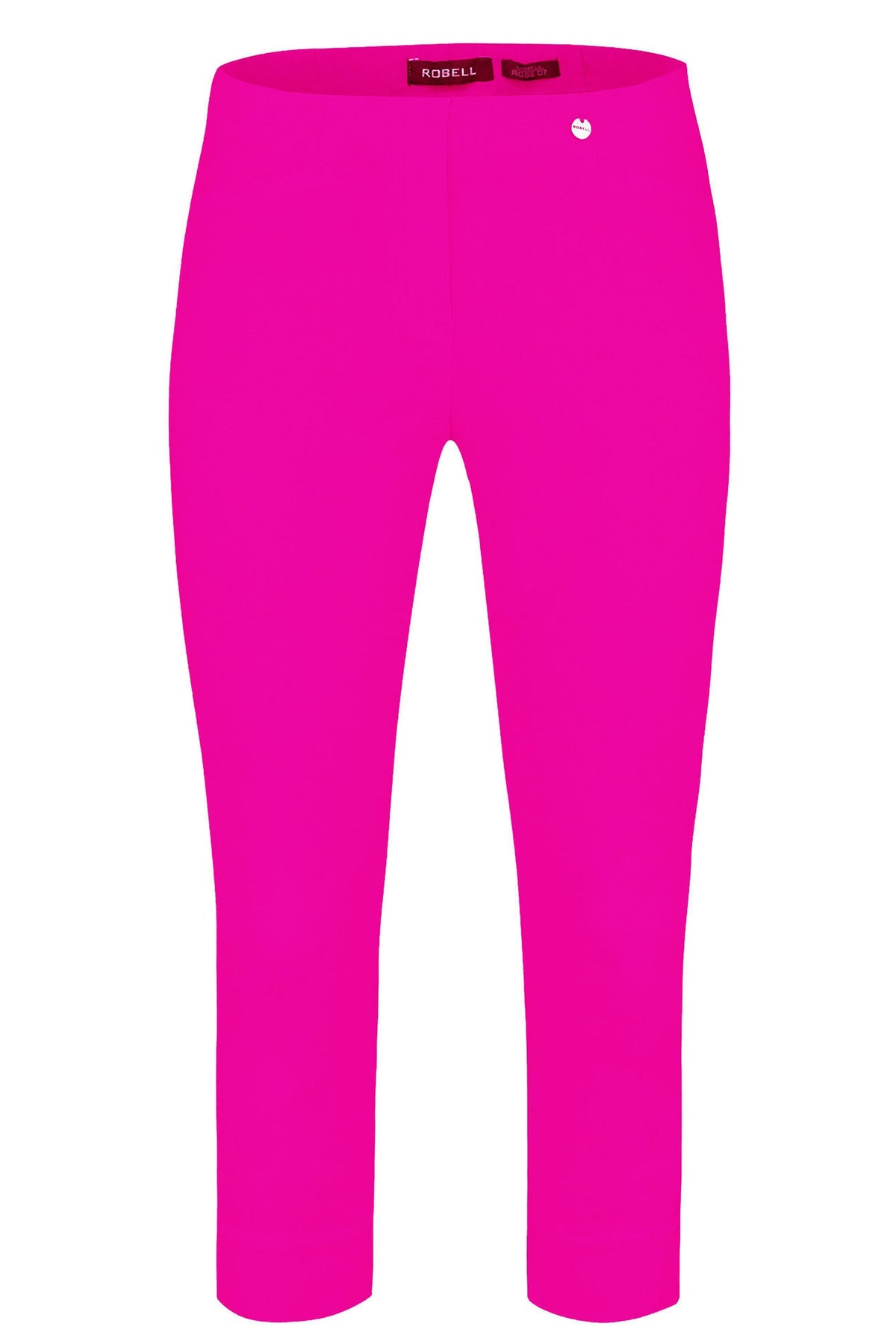 Robell Rose 07 cropped trousers in Cabaret Pink 51636-5499-433, front view. Shop Robell at Dotique.
