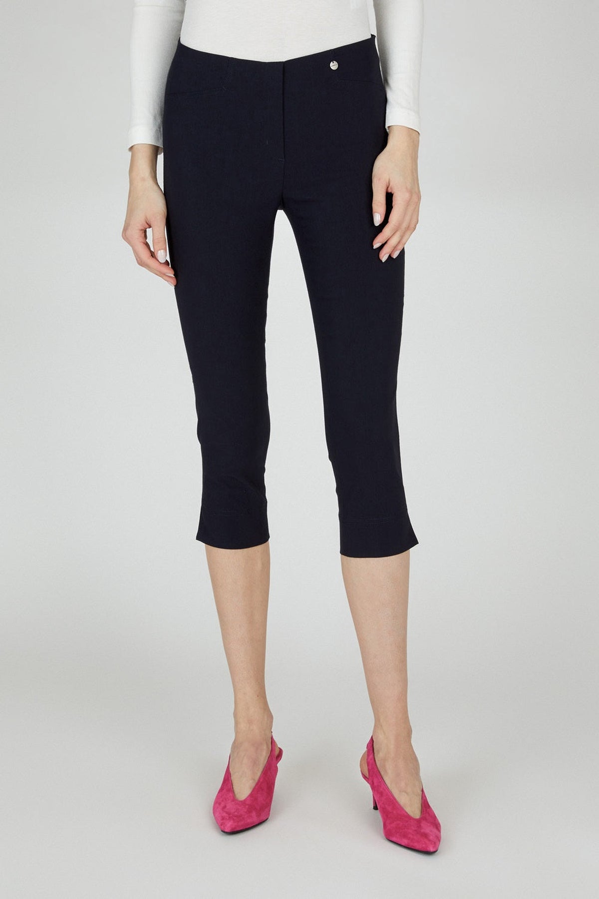 Robell Rose 07 Capri Trousers Navy (55cm) — Shop Robell at Dotique