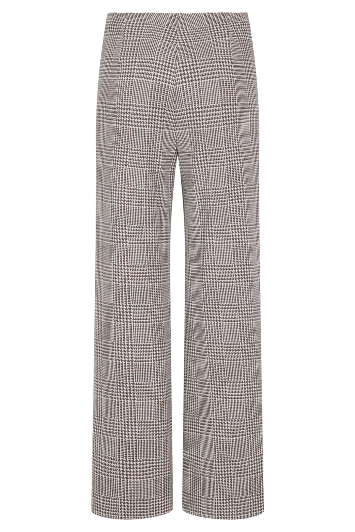 Robell Yasi wide leg trousers in Pine Bark check with stretch fabric and flattering 82cm length. Smart pull-on ladies trousers with a heritage-inspired check design — Shop Robell at Dotique