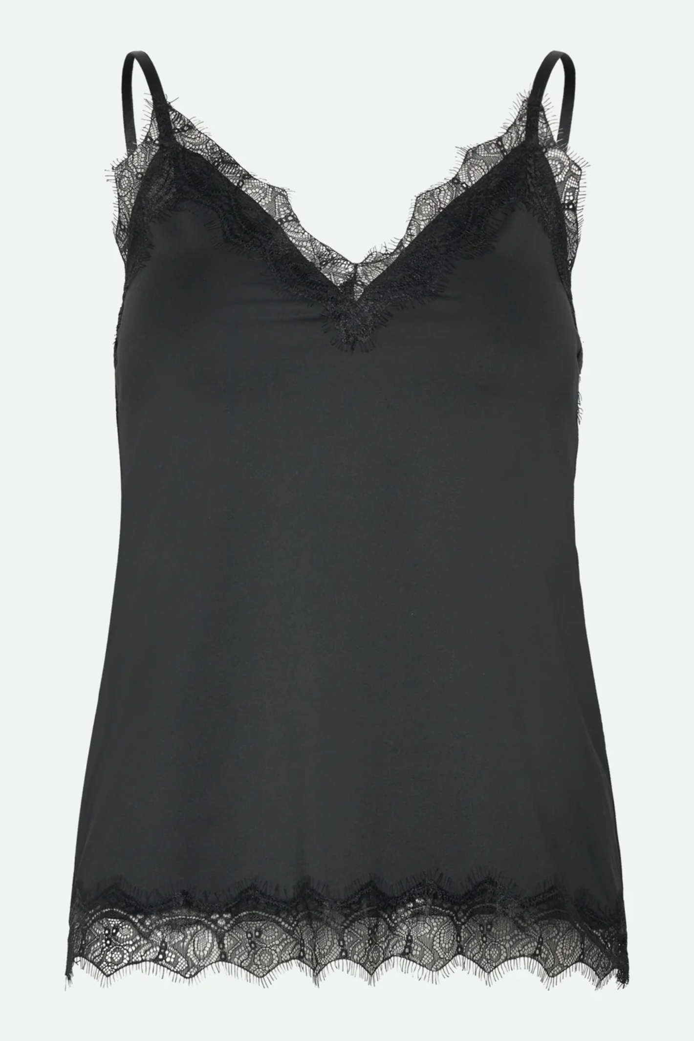 Rosemunde 102507 RWBridget Sleeveless Lace Strap Top Black
