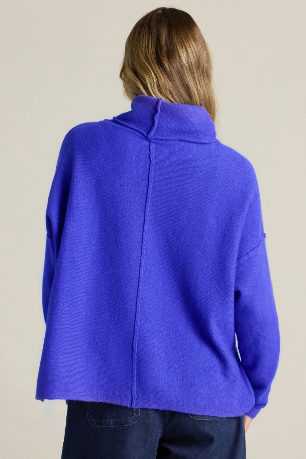 Sahara GOK6033-EFM Cobalt Cashmere Blend Yarn Cowl Neck Jumper - Dotique