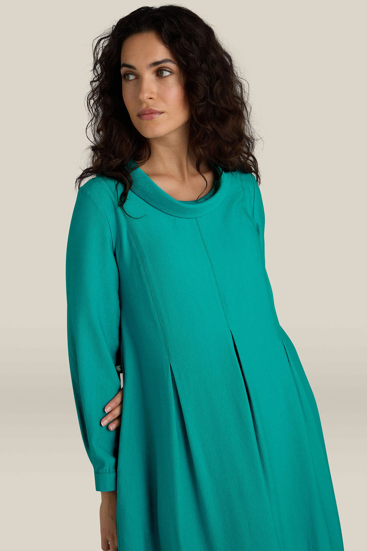 Sahara JFD5918-TXV Turquoise Textured Viscose Bubble Dress - Dotique