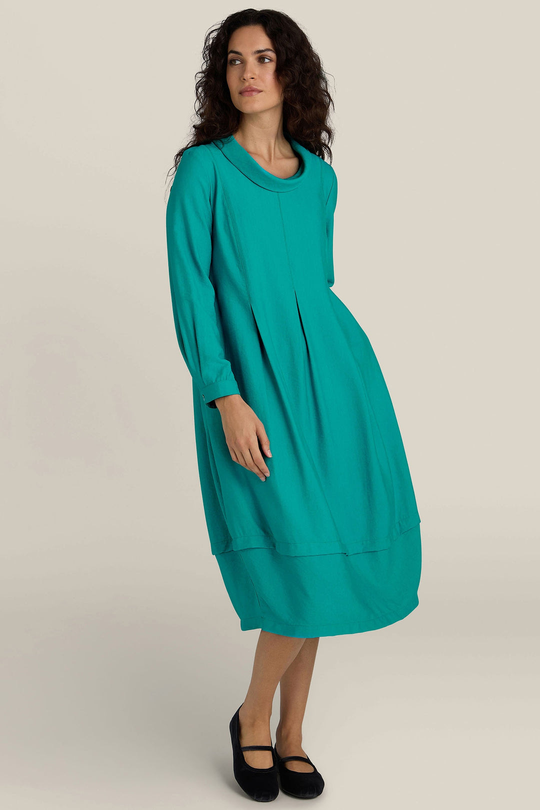 Sahara JFD5918-TXV Turquoise Textured Viscose Bubble Dress - Dotique