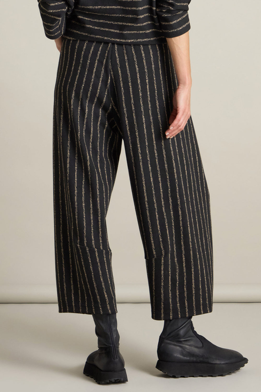 Sahara JFP5001-SBSJ Black/Taupe Broken Stripe  Jersey Bubble Trouser - Dotique