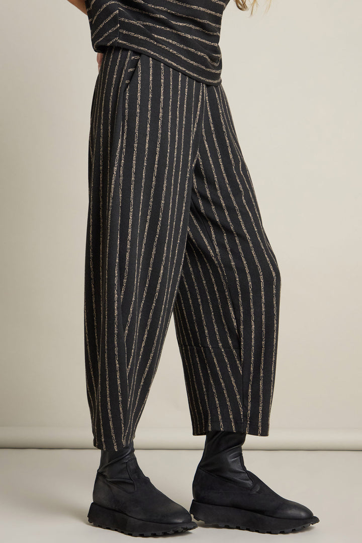 Sahara JFP5001-SBSJ Black/Taupe Broken Stripe  Jersey Bubble Trouser - Dotique