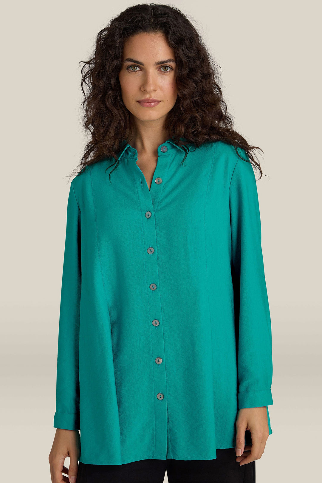 Sahara JFT5395-TXV Turquoise Textured Viscose Pleat Shirt - Dotique